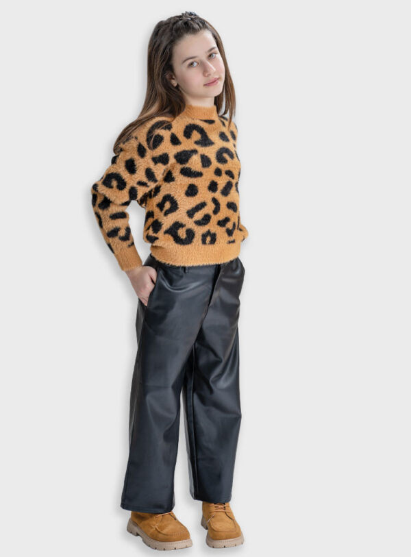 PANTALON ANCHO POLIPIEL NEGRO de ENERGIERS, invierno 2025 - Imagen 2