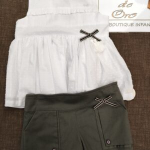 SHORT CON BLUSON OLIVO de NOMA FERNANDEZ, verano 2026